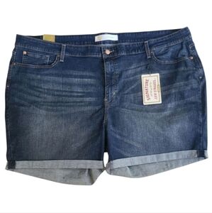 Levi Strauss blue Jean shorts  plus size waist 39 mid rise simply stretch New